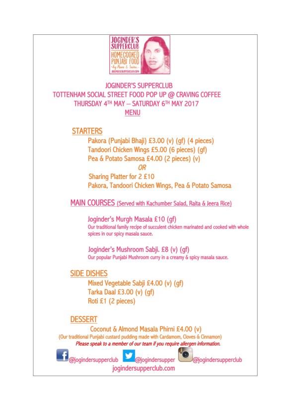 JOGINDER_S SUPPERCLUB Pop Up Menu